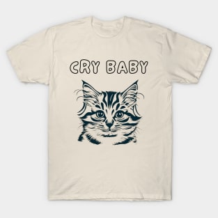 Cute Cat Cry Baby T-Shirt